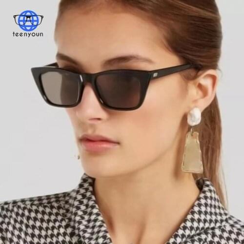 TEENYOUN 2021 New Women Rectangle Cat Eye Sunglasses Brand Designer Sun Glasses Female Lady Eyeglass Cat Eye Glasses