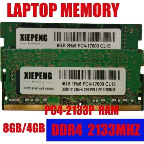 Laptop RAM 8GB 2Rx8 PC4-17000S 2133MHz DDR4 4gb 2133P Memory 8G pc4 17000 Notebook 260-PIN 1.2V SODIMM