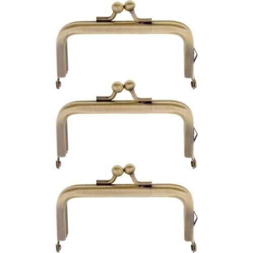 3 Pieces Bag Purse Coin Frame With Kiss Clasp Lock Clutch Handbag 8.5cm