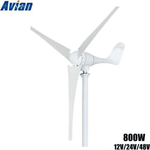 800W Wind Generator 3blades 12V 24V 48V Wind Turbine Permanent Magnent Generator Power for Home Use Monitoring and City Lamp