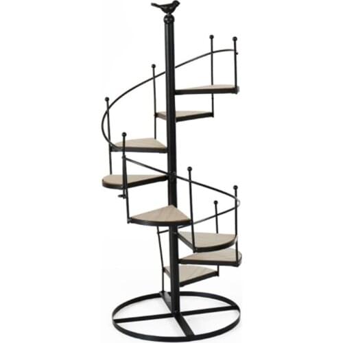 Vintage Iron Planter Rack Stairs 8 Tier Plant Stand Flower Pot Display Holder N0PA