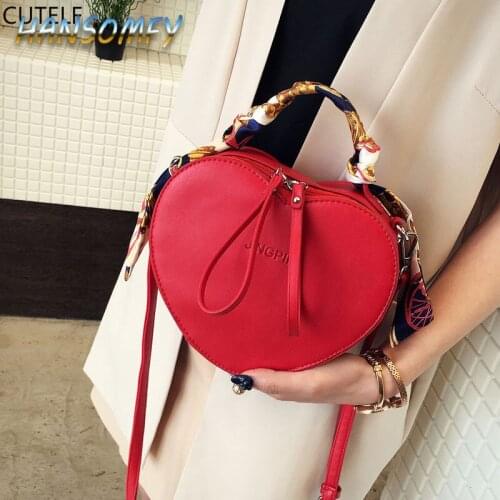 HANSOMFY 2019 Direct sales Ladies Crossbody Messenger Bags Handbags Women Famous Brands Hand Bag Tote Pouch Heart Red Bag LD-28