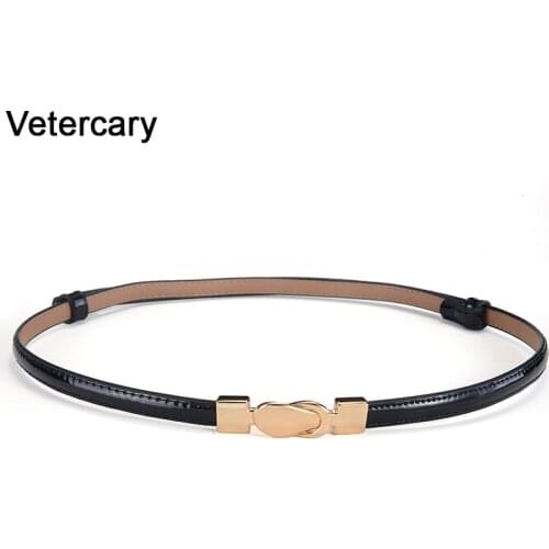 Genuine leather Female Belts water drop hook Patent Waistband dress accessorize correas womens belts thin adjust Girdles jeans