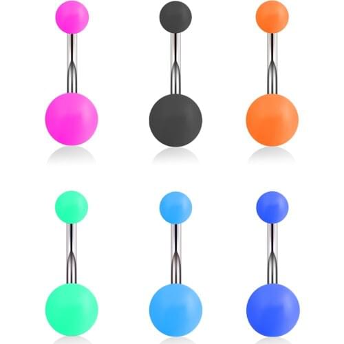 Navel Stud Stainless Steel Paint Acrylic Body Jewelry for Women Suit Belly Button Fashion Sexy Helix Navel Piercing Button Rings