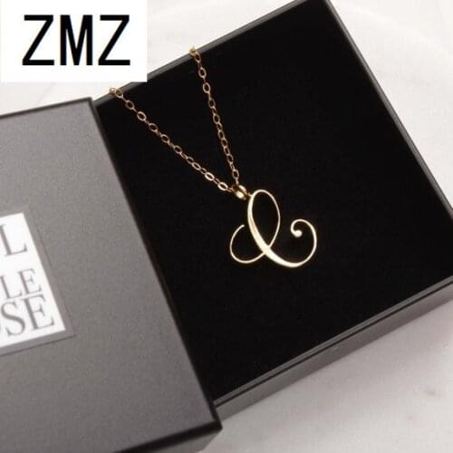 ZMZ 2019 Europe/US fashion English letter pendant lovely letter C text necklace gift for mom/girlfriend party jewelry