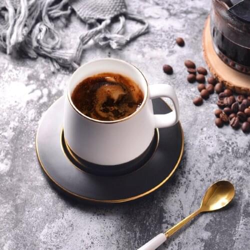 400 Ml Italian Espresso Afternoon Tea Set Classic Latte Coffee Cup And Saucer Spoon Ceramic Mugs Party Drinkware Gift