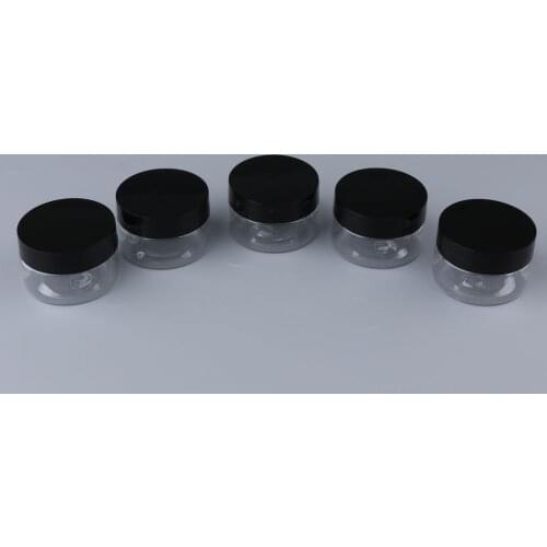 5 Pieces Jar Cosmetic Clear PET Plastic Containers, Empty Round
