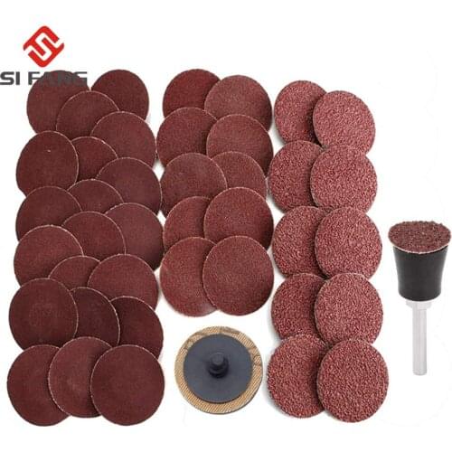 51Pcs1 inch 1" Roloc Sanding Disc Roll Lock R-Type Sandpaper Abrasive Disc 25mm 60/80/120/240 Grit