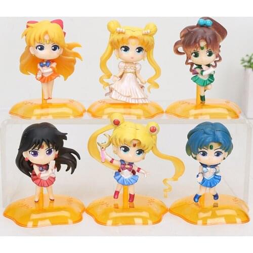 6pcs/set Anime Figure Q version PrettyAngel Model Doll For Cake Decorations Dolls