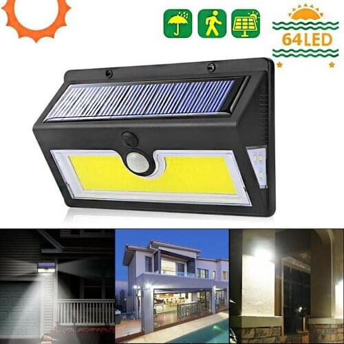 64LEDs COB Solar Wall Light Motion Sensor Outdoor Garden Solar Power Lighting IP65 Waterproof Security LED Wall Lamp Dropshiping