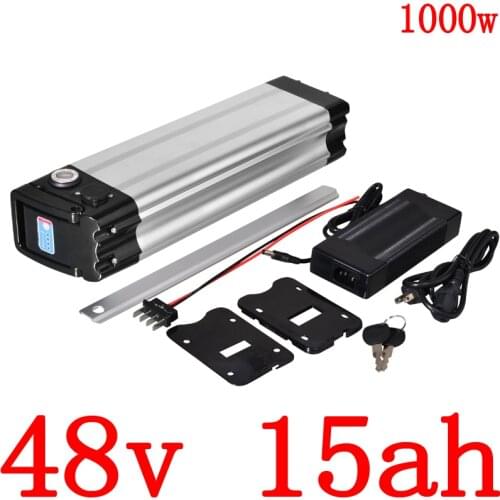 48V 1000W battery pack 48V 15AH Electric Bicycle Battery 48V 15ah Lithium battery with 30A BMS and 54.6V 2A charger duty free