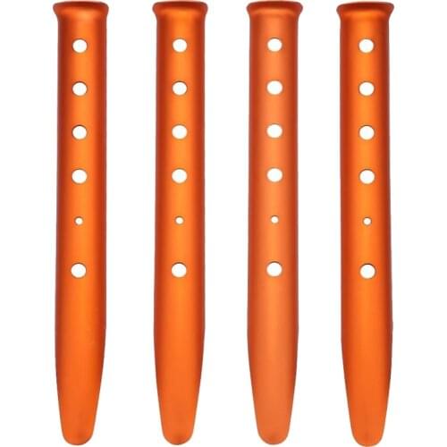4Pcs Aluminum Tent Stakes Pegs in Snow and Sand Tent for Camping Boating Hiking Backpacking Picnic Shelter Shade Canopy