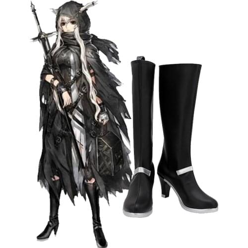 Anime Arknights Shining Cosplay Boots Shoes Black Women High Heel Shoes Costume Halloween Party Shoes Accessories Customized