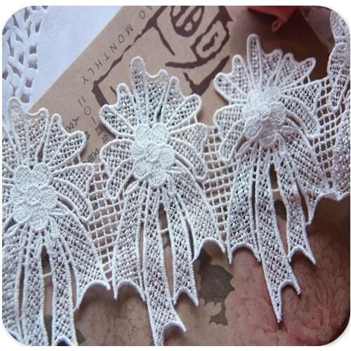 Free Shipping Water Soluble Embroidered Lace Fabric DIY Material Clothes Decoration Lace Trim Width10cm 3Yds/lot