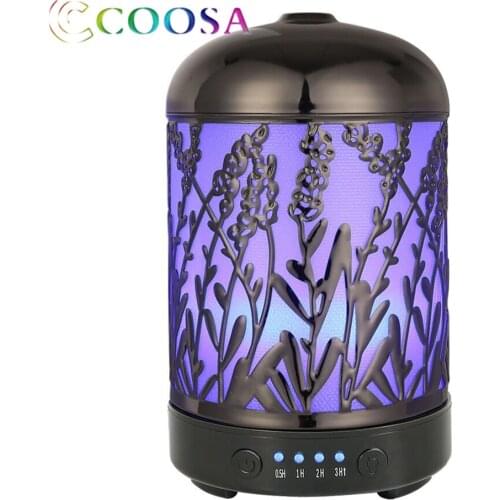 Coosa Aromatherapy Essential Oil Diffuser Lavender Pattern Ultrasonic Waterless Auto Shut-Off Aroma Diffuser For Home Kids Room