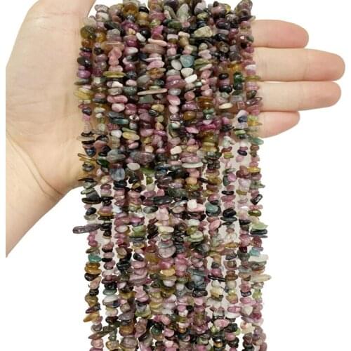 DIY Bracelet Necklace Jewelry Making Loose Spacers Beads Natural Tourmaline Stone 5-8mm Chips Irregular Accessories 40cm A260