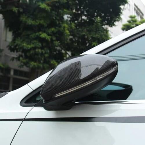 For KIA K3 2019 2PCS Carbon Fiber ABS Car Side Door Rearview Mirror Protect Frame Cover Trims Car Styling Accessories