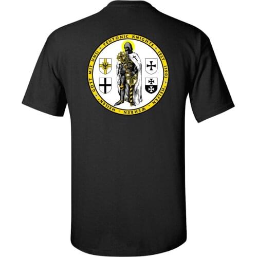 Coat of Arms of Teutonic Knight with Sword & Shield T-Shirt. Summer Cotton Short Sleeve O-Neck Mens T Shirt New S-3XL