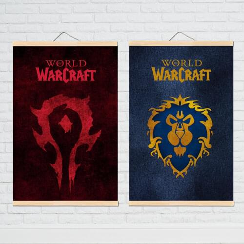 HD poster for World of Warcrafts Sylvanas Windrunner canvas prints posters decoration painting with solid wood hanging scroll