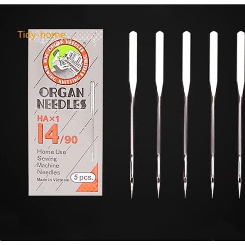 New Package 5pcs/pack ORGAN Household Sewing Machine Needles Universal Sewing Needle Size HAX1 65/9,75/11,90/14, 100/16