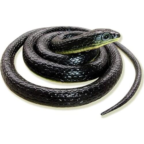 Simulation snake whole person toy Realistic Fake Rubber Toy Snake Black Fake Snakes 49 Inch Long April Fools Day L0220