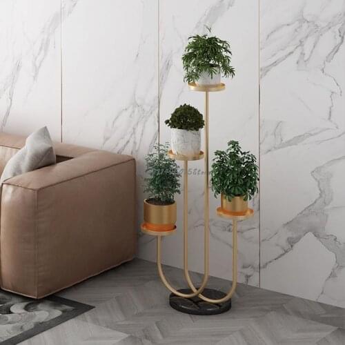 Italian Light Luxury Flower Shelf Flower Pot Rack Living Room Indoor Floor-to-ceiling Balcony Multi-layer Green Dill Plant Rack