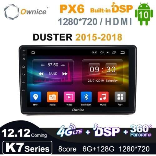 K7 Coming Android 10.0 Ownice Autoradio 2 Din for Renault DUSTER 2015 - 2018 Car Radio Auto GPS Multimedia DSP 1280*720 PX6