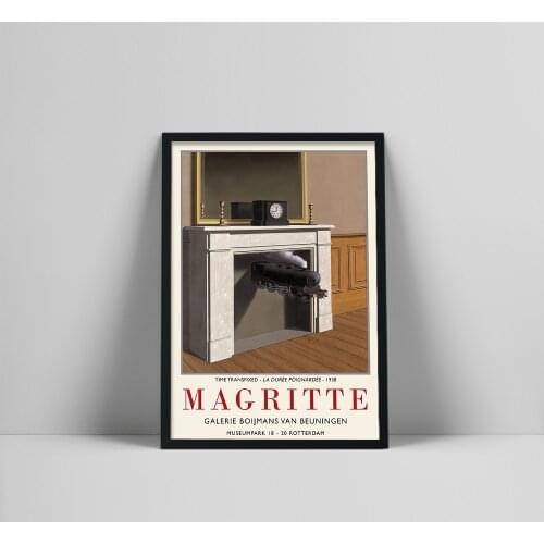 Rene Magritte Famous Abstract Canvas Painting Time Transfixed Posters and Print Wall Art Picture for Living Room Home Decoration