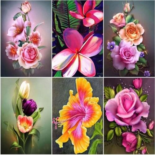 GATYZTORY Pictures By Number Flowers For Adult Children Handpainted Home Decor 60x75cm Drawing Canvas Wall Art Gift