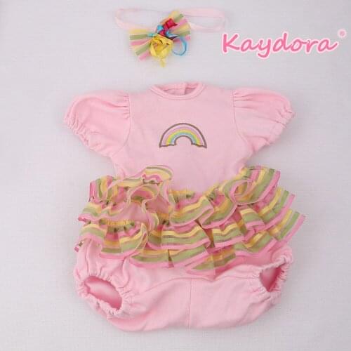 KAYDORA 20-23 inch DIY Doll accessories Reborn Baby Doll Pink Fit 3 Month New Baby Reborn Baby lol Hot Sale Baby Summer clothes