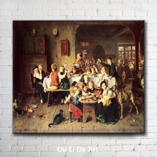 Classical court figures houses hundred people dinner oil paintings canvas printing printed on canvas wall art decoration picture