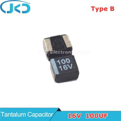 10pcs 16V 100UF SMD Tantalum Capacitor Type B 3528 B3528 100UF16V Original