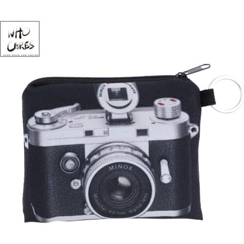 Who Cares Camera Natural Mini Square Coin Purse Wallet 3D Women Purse Porte Monnaie Bolsa Feminina Zipper Pouch Girl Key Bags