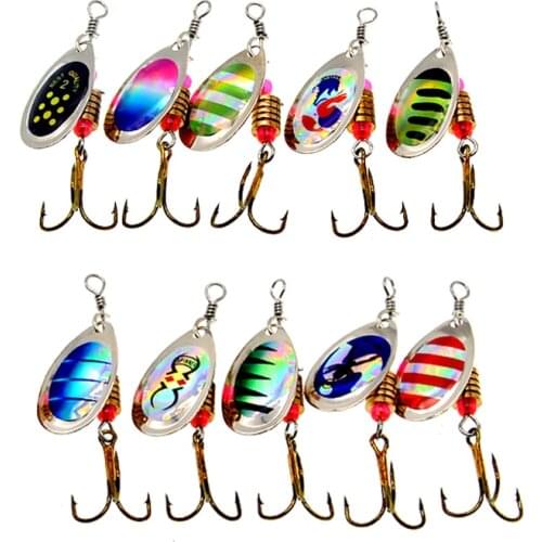 WLDSLURE 10Pcs/Lot Spinner Bait 3.5g Metal Fishing Lure Spoon Lures Hard Bait with Hooks for Carp Fishing