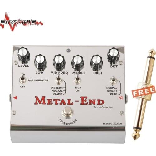 Biyang Tonefancier Metal End Pro Electric Guitar Effect Pedal 18 Distortion modes True Bypass Design with Effect Pedal Connector