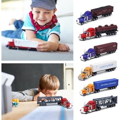 1/65 Diecast Simulation Alloy Car Carrier Truck Model Kid Classic Vehicle Toys Assembled Model Building Kits Tool