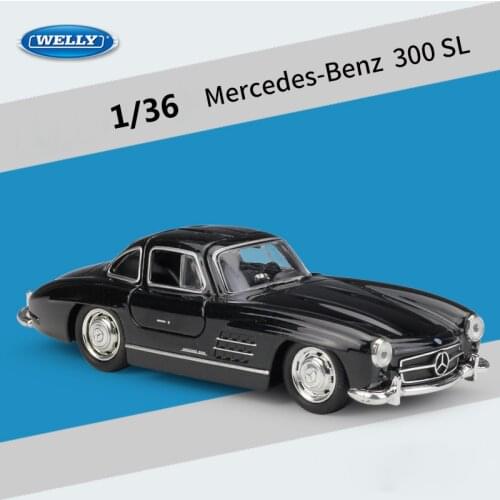 WELLY Diecast Car 1:36 Simulator Classic Mercedes-Benz 300SL Model Car Pull Back Car Metal Alloy Toy Car For Kid Gift Collection