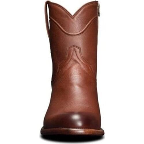 Pointed embroidered retro mens Bootsl Martin Boots Platform ankle Boots Autumn Winter combat boots Man Shoes Plus Size 38-48