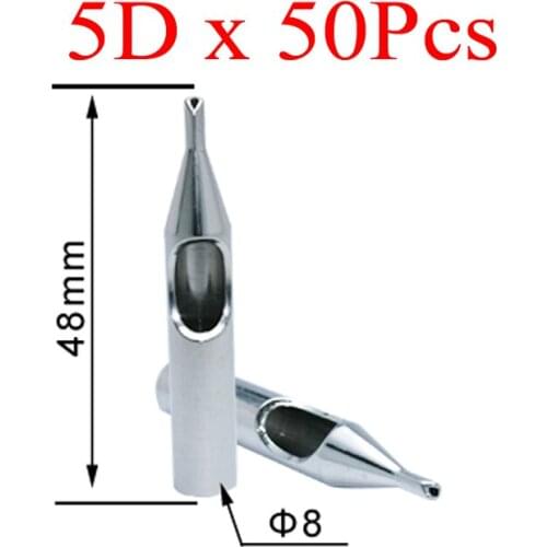 Tattoo Tips for Needles 50Pcs Stainless Steel Nozzles Tattoo Tips SST-310-5DT