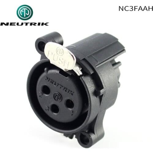 NEUTRIK NC3FAAH 3 pole female XLR receptacle horizontal PCB mount Socket