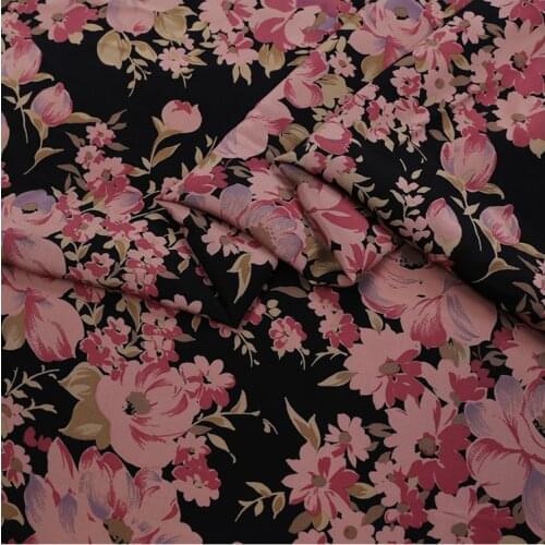 1 Meter x 1.14 Meter 21 Summer New Digital Printing Crepe De Chine Real Skin-friendly Drop Mulberry Clothing Shirt Silk Fabric