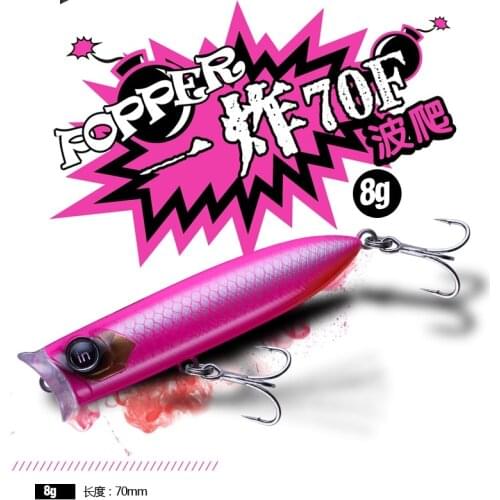 New INLURE YiZha Fishing Lure 70mm 8g Floating Popper Mini Isca Artificial Wobbler Top Water Altwater Pesca Lures Surface Lures