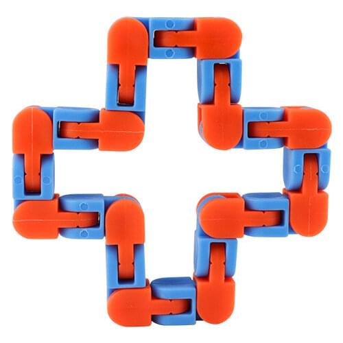 ODILO 1PCS 24-section Decompression Bicycle Chain Track Variety of Folding Chain Decompression Toys In Various Colors