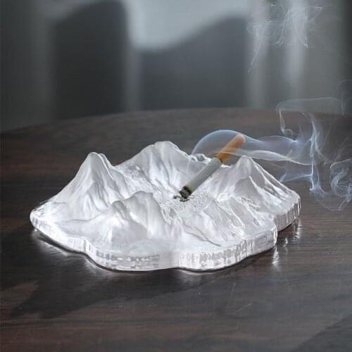 High-grade Glass Ashtray Creative Personality Trend Wind Retro Luxury Glass Iceberg Ashtray Desktop Ornaments