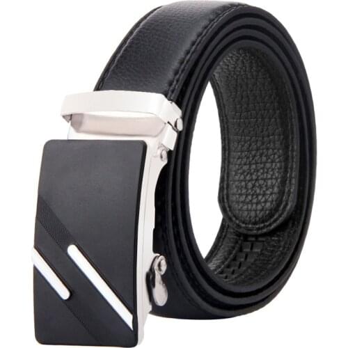 Men New High Quality Metal Automatic Buckle Waist Luxury Brand PU Leather Belt Casual Business Male Designe Waistband