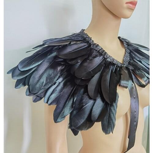 Feather Shawl Victorian Real Natural Feather Shrug Shawl Shoulder Wrap Cape Gothic Collar Cosplay Costume feather fake collar