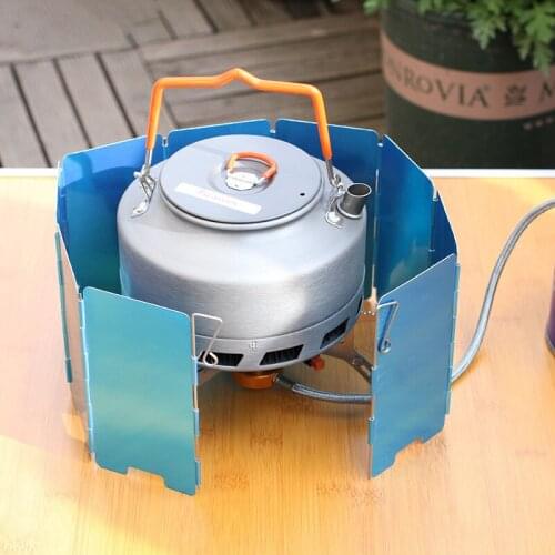 8-16 Plate Foldable Aluminum Outdoor Stove Wind Shield Gas Burner Windshield Wind Protector Picnic Camping Stove Wind Screen