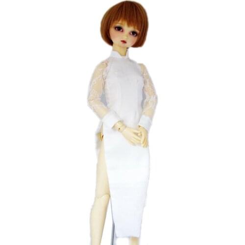 [wamami] White Long Sleeve Lace Dress Cheongsam 1/4 Msd Dz AOD BJD Dollfie