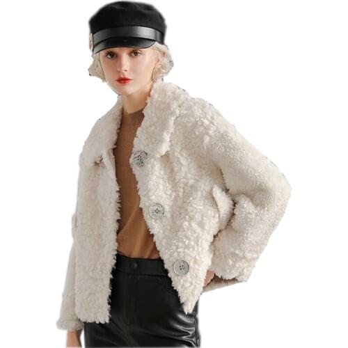 2020 winter womens new high quality wool coat sheep shearing fur coat long hooded wool coat large size
