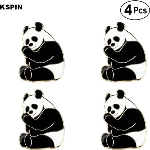 Panda Lapel Pin Badge Brooch Icons 4pcs